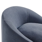 Modway - Sadie Slipcover Mélange de lin Chaise d’accent ronde - Denim-8
