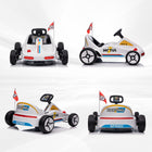 Qaba - Kart à pédales électrique pour enfants 6V 7AH - blanc-Ceinture de sécurité à deux points et dossier pour plus de sécurité et de confort 