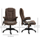 Vinsetto - Chaise de bureau de massage avec vibrations 6 points - brun-Tissu aspect lin respirant et confortable