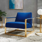 Modway - Seg Performance Velvet Chaise d’accent - Marine d’or-Revêtement en velours de performance