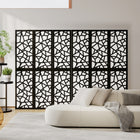 HOMCOM - Paravent autoportant 6 panneaux motif géométrique pour chambre - noir-Dimensions totales : 94,5 po L x 0,7 po l x 66,9 po H (240 x 1,7 x 170 cm)  
