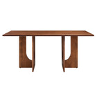 Modway - Rivian Rectangulaire 70 po Bois Table à manger, Noyer-Capacité de poids : 388 lb