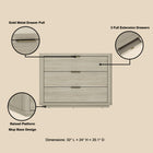 Manhattan Comfort - Table de nuit moderne Evelyn 32" à 3 tiroirs - Naturel-Conception de base de balai à plateforme surélevée permettant un nettoyage facile