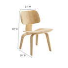 Modway - Fathom Chaise à manger - Naturel-Placage de grains de bois
