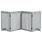 PawHut - Barrière pour animaux extra large autoportante 80 po avec pieds de support - gris clair-Le cadre en panneau MDF est robuste et adapté aux animaux de compagnie 