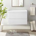Modway - Render Fixation murale de 30" Armoire de toilette de salle de bain (lavabo non inclus) - Blanc-Coiffeuse à grains de noyer