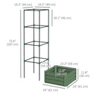 Outsunny - jardinière surélevée - 24 po L x 24 po l x 11,8 po H - vert-Vous pouvez personnaliser la hauteur de la cage à tomates 