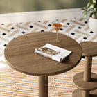 Modway - Neo Rond 31 po Terrasse extérieure Bois Patio Bar Table - Brun Cacao-Base de piédestal
