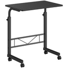 HOMCOM - Bureau debout mobile à hauteur réglable - 23,5 po L x 15,75 po l x 30,75 po H - noir-Sa forme unique en C permet de nombreux placements différents 