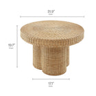 Modway - Ainsley 32 pouces Rotin naturel rond Table basse - Naturel-Table ronde