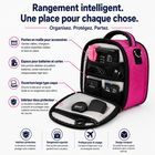 Vangoddy - Sac à bandoulière rembourré pour appareil photo - magenta-La poignée intégrée offre une option de transport supplémentaire