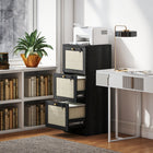 HOMCOM - Caisson à 3 tiroirs pour dossiers lettre/A4 verrouillable - noir-Le design compact occupe peu d’espace au sol 

