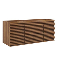 Modway - Render 48" Armoire de lavabo compatible avec un seul lavabo (non inclus) - Noyer-Vanité moderne du milieu du siècle