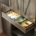 HOMCOM - Armoire de garde-manger de cuisine style ferme 72 po - gris ivoire clair-Couleur : gris ivoire clair 
