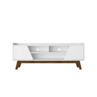 Manhattan Comfort - Meuble TV Marcus 62,99 po style Mid-Century Modern - Blanc-Meuble TV autoportant de style milieu du siècle moderne pour salon et chambre