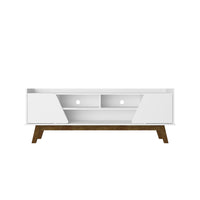 Manhattan Comfort - Meuble TV Marcus 62,99 po style Mid-Century Modern - Blanc-Meuble TV autoportant de style milieu du siècle moderne pour salon et chambre