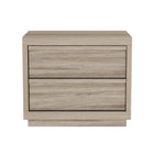 Manhattan Comfort - Table de nuit contemporaine Navis 26" à 2 tiroirs - Chêne naturel-La finition aspect bois offre une apparence chaleureuse et naturelle prisée dans la conception de meubles modernes