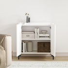 Manhattan Comfort - Buffet d’appoint moderne Abbey 31,5 po - Blanc-Portes élégantes sans poignées pour un aspect épuré et dégagé