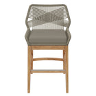 Modway - Wellspring Terrasse extérieure Teck et corde Tabouret de comptoir - Greige gris clair-Assemblée requise