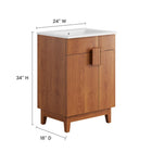 Modway - Miles 24" Vanette de salle de bain - Noyer blanc-Portes articulées