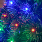 HOMCOM - Arbre de Noël artificiel de 3FT pré-éclairé à fibres optiques LED décoration de vacances-Couleur : Vert 