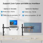 ShoppingAll - Support de bureau entièrement réglable pour ordinateur portable - Noir-Le support de bureau peut être fixé par une pince en C (épaisseur max 81 mm) ou par un œillet (épaisseur max 58 mm) sur n'importe quelle surface