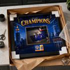 Frameworth - Cadre photoglass de OG Anunoby des New York Knicks tip-in du match 4 des champions 2026 - 22 po l x 18 po H - or-6