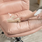 HOMCOM - Chaise de bureau sans bras croisée - rose-L’assise pivotante permet de tourner facilement sans déplacer la base 