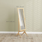 HOMCOM - Miroir pleine longueur - 18,5 po l x 58,25 po H - marron-Un certain assemblage est requis 