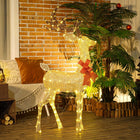 Outsunny - Décoration de Noël renne lumineux avec 137 lumières LED - Doré-Comprend 4 piquets de sol et 5 attaches zippées pour plus de stabilité  