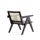 Manhattan Comfort - Hamlet fauteuil d’appoint style industriel chic 22,64" - noir et cannage naturel - lot de 2-Dossier carré unique en cannage