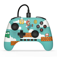 PowerA - Manette câblée Advantage  pour Nintendo Switch 2 - L'heure de Mario-Commandes audio intégrées : réglez rapidement le volume de votre casque, coupez le son de votre micro et changez le mode d’égalisation pour une expérience de jeu plus immersive à l’aide du bouton audio situé à l’arrière de la manette. Modes d’égalisation : Standard, Amplification des basses fréquences et Immersion