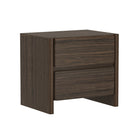 Manhattan Comfort - Linda 24" Table de nuit moderne à 2 tiroirs - Noyer brun - Lot de 2-Parfait pour le rangement de chevet, les lampes ou les objets de décoration