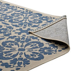 Modway - Ariana Treillis floraux vintage à l’intérieur et à l’extérieur Tapis de 5 pi l x 8 pi L - Bleu et beige-Haute densité / Tissé à la machine
