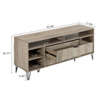 Manhattan Comfort - Meuble TV moderne DUMBO 62,99 po - Gris Rustique-Comprend 2 tiroirs à extension totale et 6 étagères