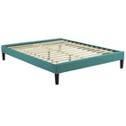Modway - Tessie Tissu Cadre de lit queen avec pieds carrés effilés, Sarcelle-Cadre en bois massif