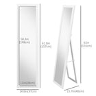 HOMCOM - Miroir pleine longueur - 14,6 po l x 61,8 po H - blanc-Cadre en MDF solide, idéal comme meuble principal dans votre maison 