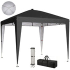 Outsunny - Tente auvent pliante 10 pi l x 10 pi L avec lumière centrale - UPF 50+ - Noir-Lumière centrale intégrée rechargeable par énergie solaire ou USB pour un éclairage pratique
