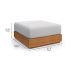 Modway - Tahoe Terrasse extérieure Bois d’acacia Ottoman in Gris clair naturel-Bois d’acacia certifié FSC