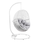 Modway - Encase Terrasse extérieure Rotin Chaise à balançoire - Gris blanc-Fauteuil à balançoire extérieur moderne