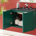Modway - Maybelle 24" Vanité de salle de bain murale - Vert Noir-Construction en mélamine