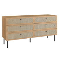 Modway - Chaucer 6 tiroirs Commode, Chêne-Commode moderne à 6 tiroirs