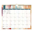 Blueline - Calendrier Mural Scolaire Mensuel 12 Mois  D’Août À Juillet – 15 po H x 12 po l - Motif Splash – Bilingue-Motif coloré alternant tous les quatre mois