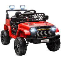 Qaba - Voiture camion pour enfants 12V avec télécommande, portes ouvrables - rouge-Le UTV pour enfants 12V possède deux moteurs, offrant 60 minutes d'autonomie 