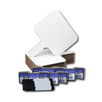 Flipside Products Tableau blanc rectangulaire effaçable à sec 20,3 x 24,8 cm (8 x 9,75 po) avec stylo et gomme, lot de 12.-Idéal pour les séances de révision, les enquêtes, les évaluations et bien plus encore.