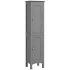 Kleankin - armoire de rangement de salle de bain haute avec étagères réglables - gris-Les armoires fermées rangent soigneusement votre collection d’essentiels de salle de bain 
