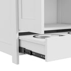 PawHut - Station d’alimentation pour chien avec rangement, panneau réglable, crochets - blanc-Couleur : Blanc, Brun rustique 