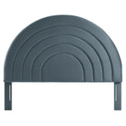 Modway - Solana Arqué Performance Velvet Tête de lit Queen, Cadet Blue-Assemblée requise