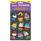 TREND - Autocollants scintillants cupcake cuties - 6 paquets de 18-18 autocollants (9 dessins, 2 feuilles) par paquet, vendus comme 6 packs, 108 autocollants au total.