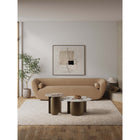 Manhattan Comfort - Ensemble de 2 tables basse et d’appoint Monica Modern Glam - Or-Magnifique plateau de table en pierre frittée